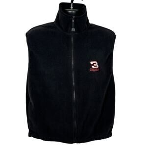 Dale Earnhardt Competitor’s View Vintage Zip Up Black Fleece Vest Size Large